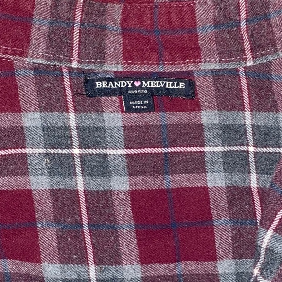 Brandy Melville Burgundy and Grey Flannel - Picture 4 of 4
